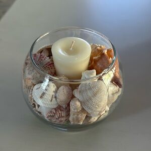 Glass Seashell Bowl with Votive Candle